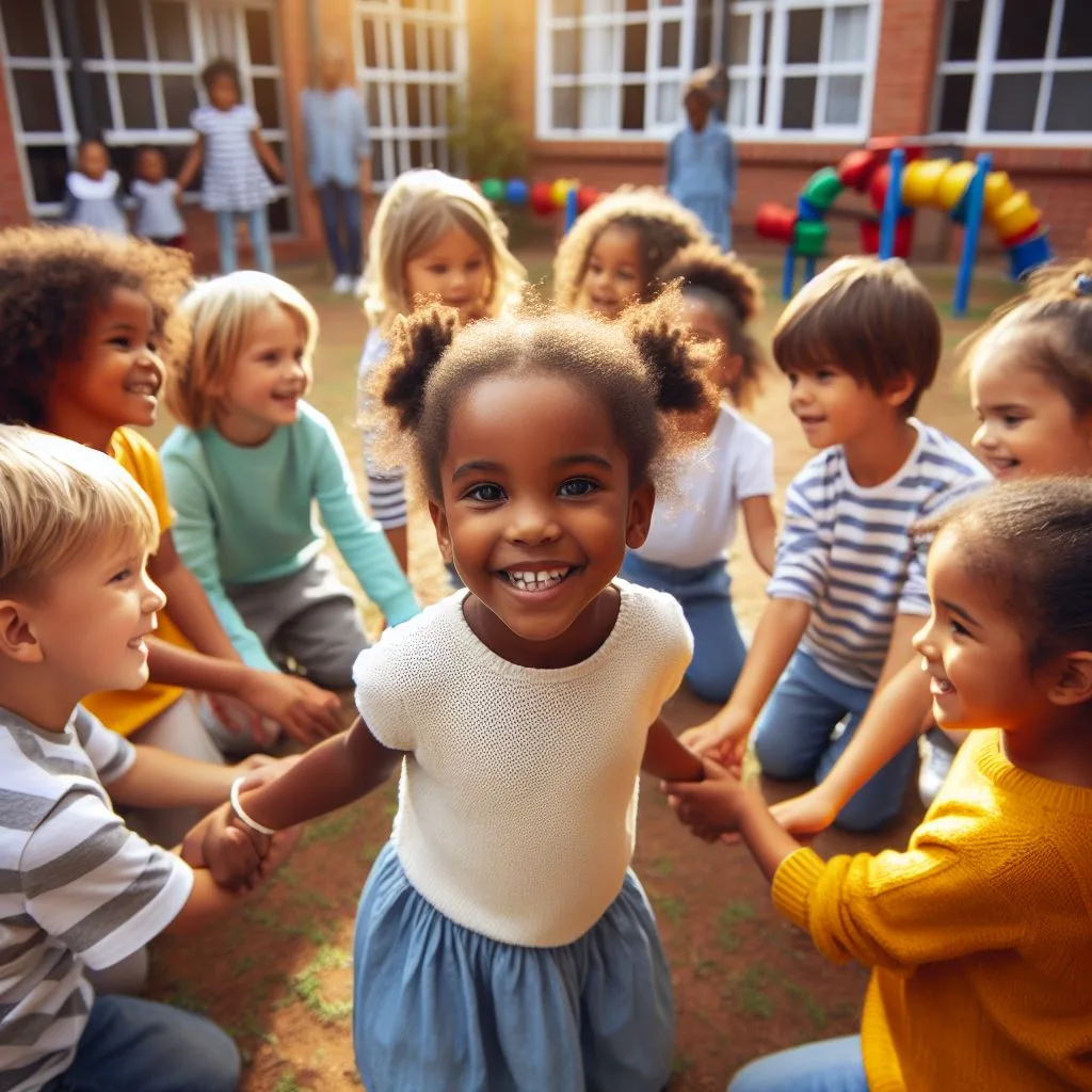 Early Childhood Development - Preschool Children Playing Outside