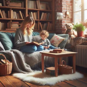 Preparing Your Child For A New Sibling - A Cosy Reading Nook With Parent And Child Reading Together