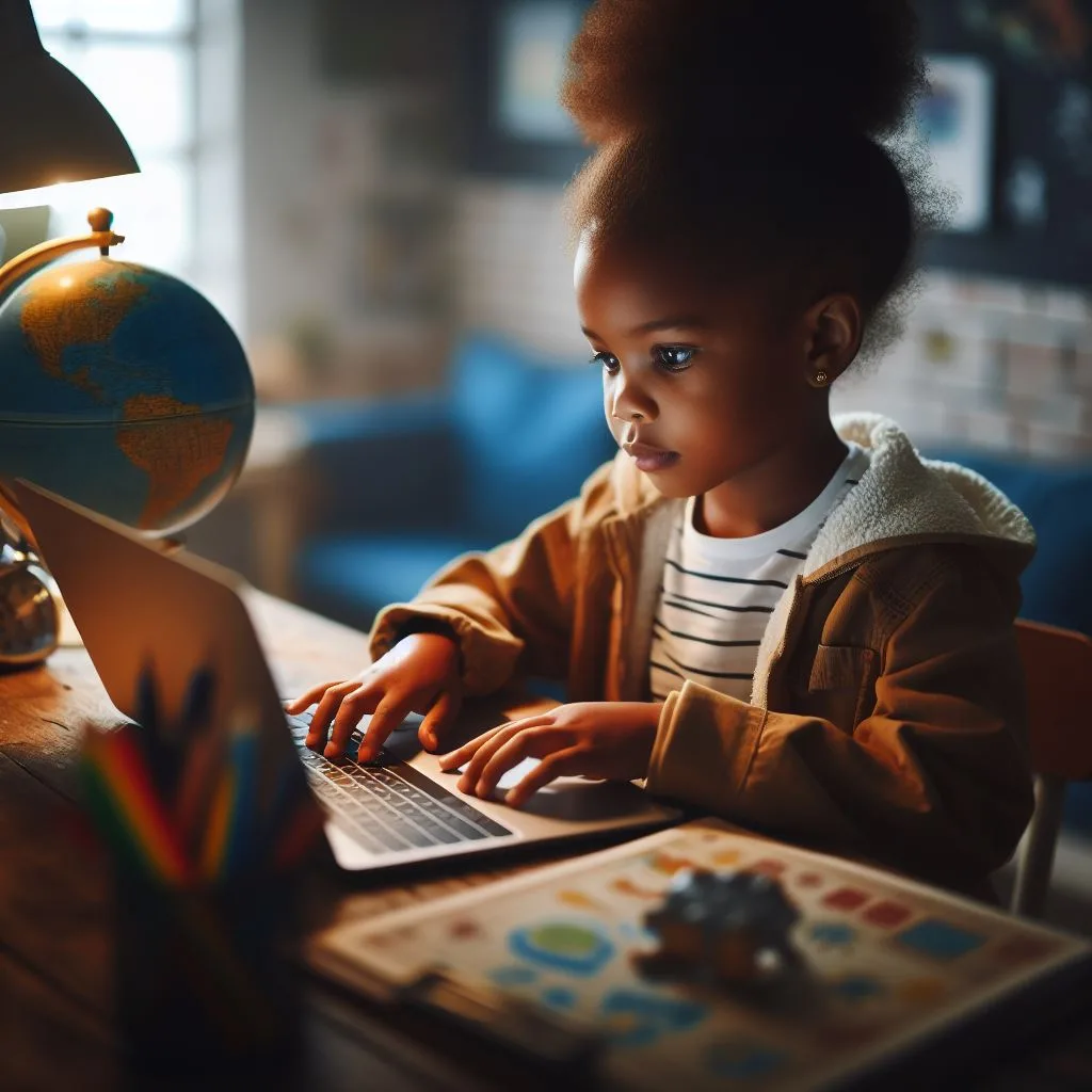 childcare - child exploring a safe online environment